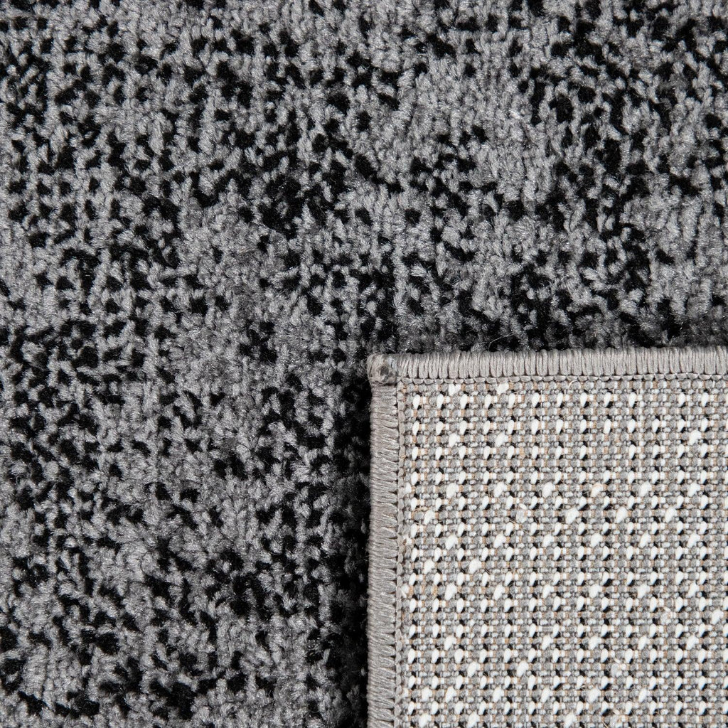 Grey Black Area Rug Mondial with Abstract Paint Effect