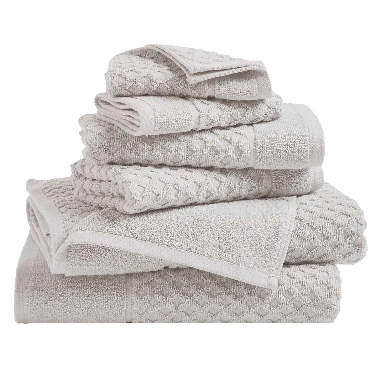 Cotton Diamond Waffle Weave Bath Towel Set - Grayson Collection