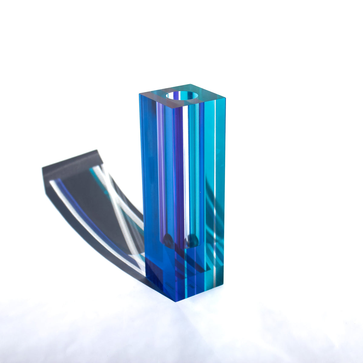 Canetti Acrylic Flower Vase in Purple/Blue
