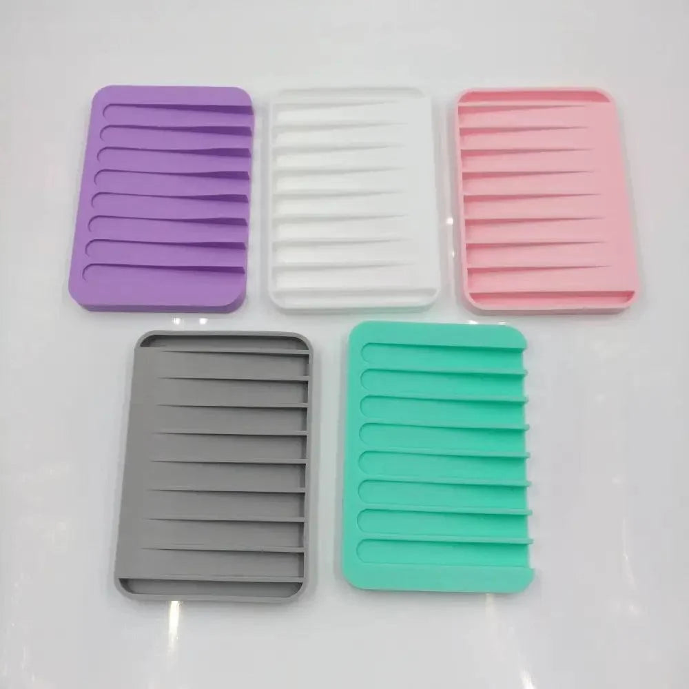Silicone Soap Holder Flexible Soap Dish Plate Holder Tray Soapbox Container Storage For Bathroom Kitchen Soap Dish for Shower Waterfall Soap Holder Soap Tray Soap Saver Drainer Flexible Silicone for Shower Bathroom Kitchen Counter Top Keep Soap Bars Dry