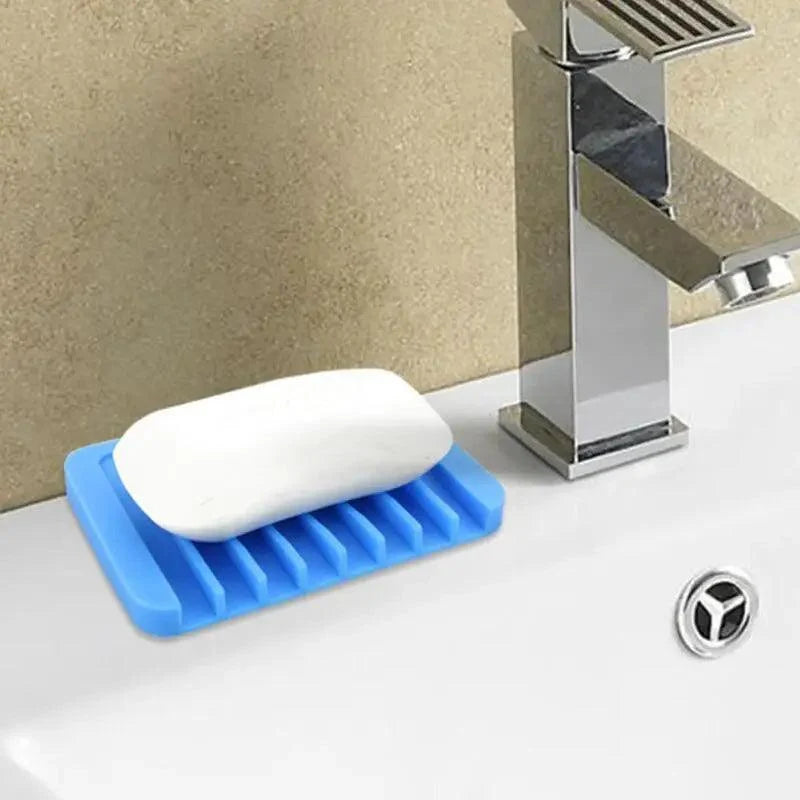 Silicone Soap Holder Flexible Soap Dish Plate Holder Tray Soapbox Container Storage For Bathroom Kitchen Soap Dish for Shower Waterfall Soap Holder Soap Tray Soap Saver Drainer Flexible Silicone for Shower Bathroom Kitchen Counter Top Keep Soap Bars Dry