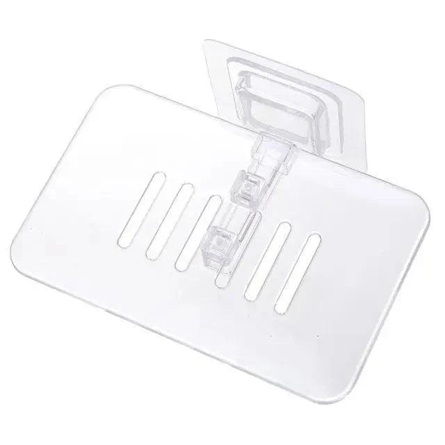 Soap Rack No Drilling Wall Mounted Double Layer Soap Holder Soap Sponge Dish Bathroom Accessories Soap Dishes Self Adhesive Shower Soap Saver Holder Stand Bathroom Bar Soap Case Adhesive Kitchen Sink Sponge Holder Drainer Wall Soap Dish Container