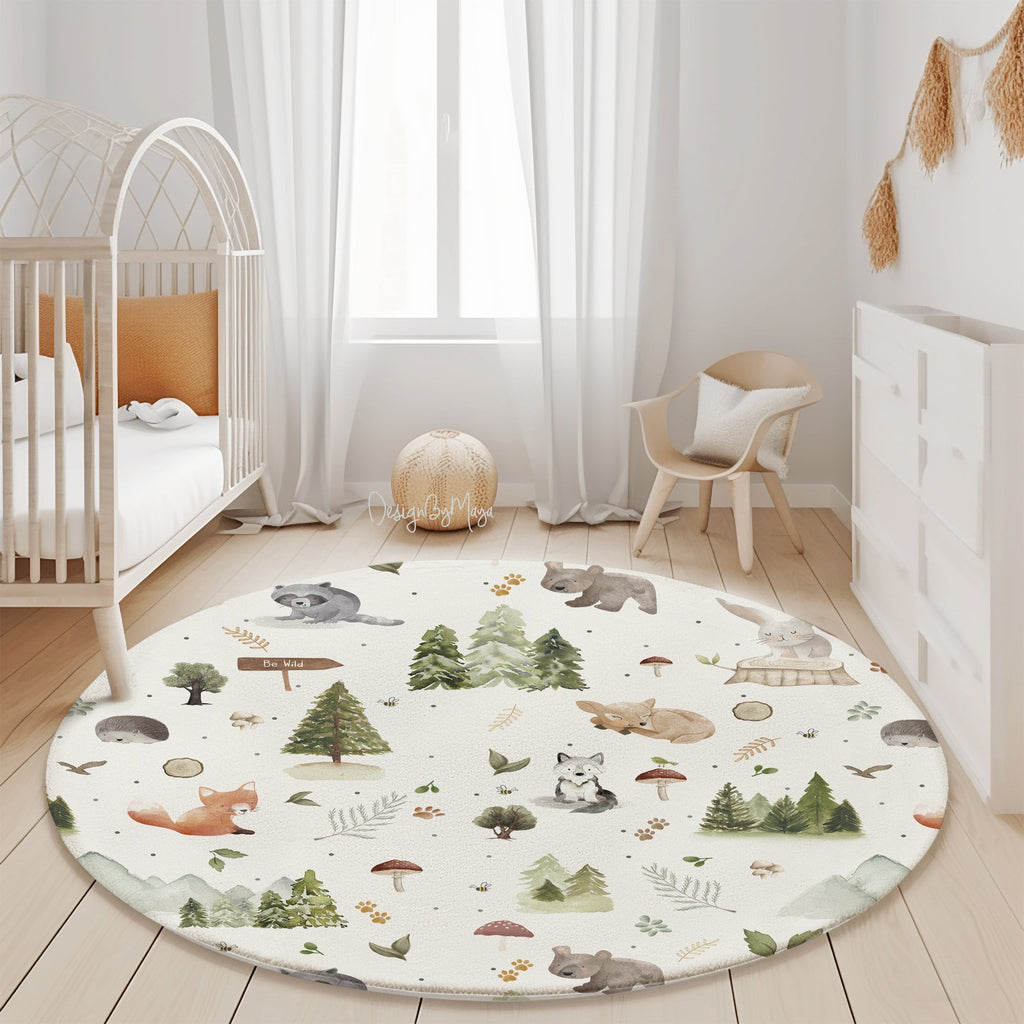 Woodland Be Wild Kids Room - Play Rug - Area Rug