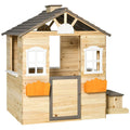 Wooden Outdoor Playhouse for Kids Garden Pretend Play and Adventure Games
